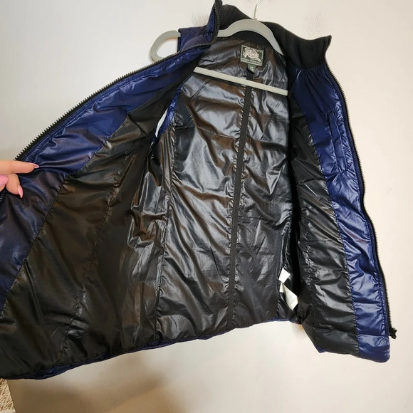 Roots Canada duck down/feathers navy blue long puffer vest. Women's size small. - Picture 5 of 16